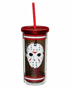 Best Pirce 🎁 Jason Voorhees Jersey Cup with Straw 20 oz. - Friday the 13th 🥰