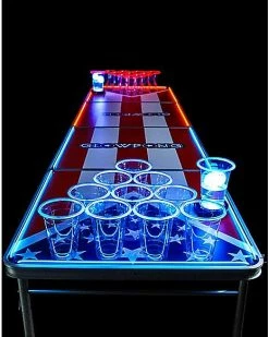New 🛒 Glowing Americana Beer Pong Table - 8 Ft 🤩