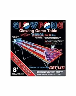 New 🛒 Glowing Americana Beer Pong Table - 8 Ft 🤩 -Corona-shop 03029485 d