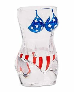 Brand new 🧨 Red White and Blue 👙 Bikini Female Body Shot Glass - 2 oz. 😉