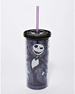Wholesale 🔥 Jack Skellington Skull and Heart Cup with Straw 20 oz. - The Nightmare Before 🎄 Christmas 🔥
