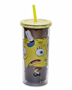 Brand new 👍 Meme SpongeBob SquarePants Cup With Straw 20 oz. - Nickelodeon ❤️