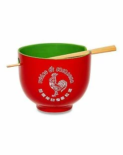 New 🔥 Boxed Sriracha Noodle Bowl and Chopsticks Set 🌟