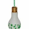 Promo 🥰 Light Bulb Leaf Glass with Straw - 14 oz. 🛒