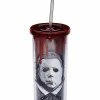 Coupon 😉 Michael Myers Mask Cup with Straw 20 oz. – 🎃 Halloween 🛒
