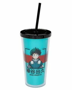 Cheapest 🔔 Deku Red Stripe Cup with Straw 20 oz. - My Hero Academia ✔️