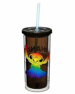 New 👍 Ohana Means Family Stitch Pride Cup with Straw 20 oz. - Lilo & Stitch 🌟