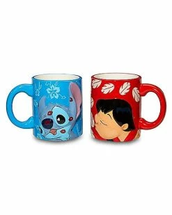 Best Sale ❤️ Sculpted Lilo & Stitch Coffee Mugs 2 Pack - 20 oz 😀