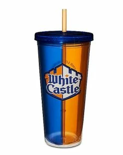 Wholesale 🎁 White Castle Cup with Straw - 20 oz. 🔔