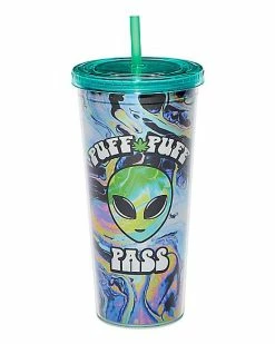 Outlet 🔥 Alien Puff Puff Pass Cup with Straw - 20 oz. 😀