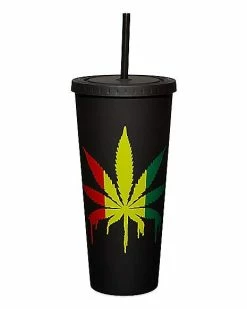Brand new 🌟 Rasta Drippy Weed Leaf Cup With Straw - 20 oz. 👍