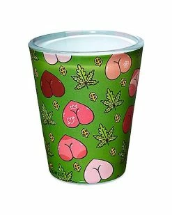 New 🥰 Dollar Sign Butts and Weed Leaf Shot Glass - 1.5 oz. ✔️