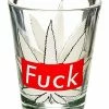 Promo 😀 Fuck Weed Leaf Shot Glass - 1.5 oz. 🎉