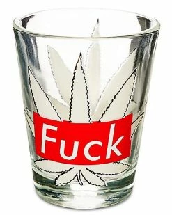 Promo 😀 Fuck Weed Leaf Shot Glass - 1.5 oz. 🎉