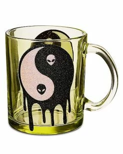 Coupon 🧨 Glitter Yin Yang Glass Mug - 17 oz. 😍