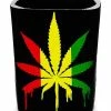 Promo ✔️ Red Yellow and Green Weed Leaf Shot Glass - 2 oz. ✨
