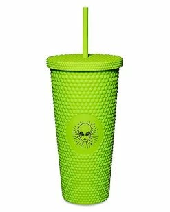 Cheapest 👏 Green Alien Textured Cup with Straw - 24 oz. 🎉