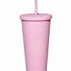Outlet 🎉 Pink Buddha Textured Cup with Straw - 24 oz. 👏