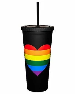 Top 10 🔔 Heart Rainbow Pride Cup with Straw - 24 oz. 🔥