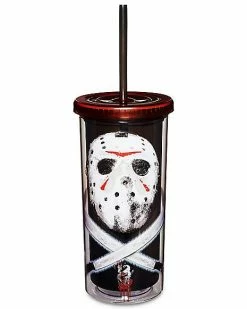 Best Sale 💯 Jason Voorhees Mask Knives Cup with Straw 20 oz. - Friday the 13th 💯