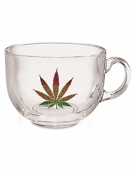 Promo ๐งจ Glitter Weed Leaf Coffee Mug - 22 oz. ๐ 1 Promo ๐งจ Glitter Weed Leaf Coffee Mug - 22 oz. ๐
