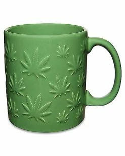 Hot Sale ⌛ Weed Leaf Embossed Coffee Mug - 18 oz. 💯