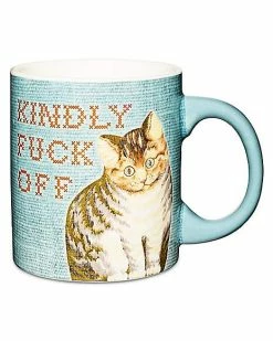Best Sale 👏 Kindly Fuck Off Vintage Cat Coffee Mug - 20 oz. 😀