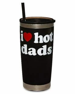 Flash Sale 🔔 I Heart Hot Dads Tumbler with Straw 16 oz. - Danny Duncan ❤️