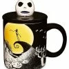 New 🧨 Sculpted Jack Skellington Lid Coffee Mug 18 oz. - The Nightmare Before 🔔 Christmas ✨
